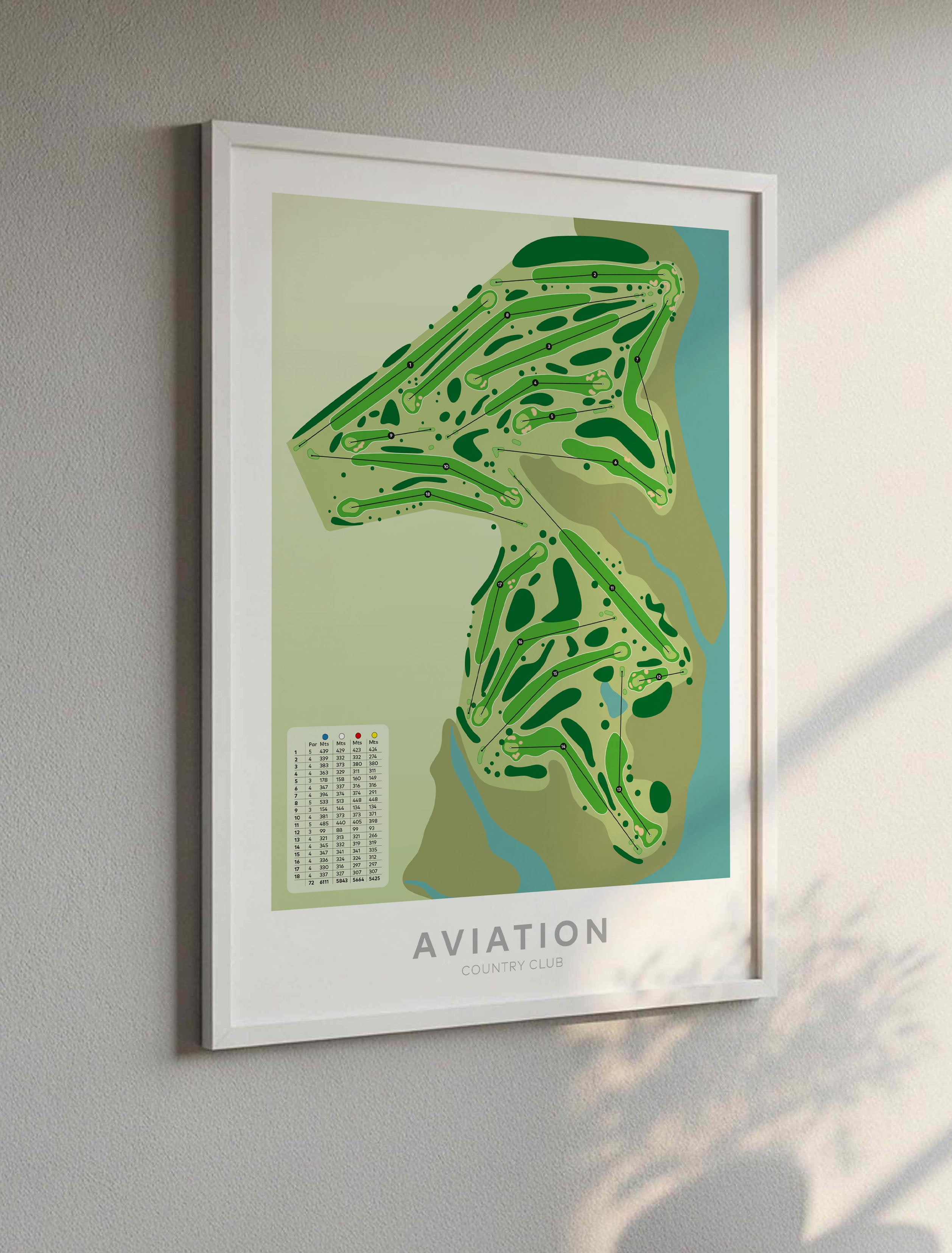 Framed Aviation Golf course, Auckland, New Zealand - minimalist fine art print