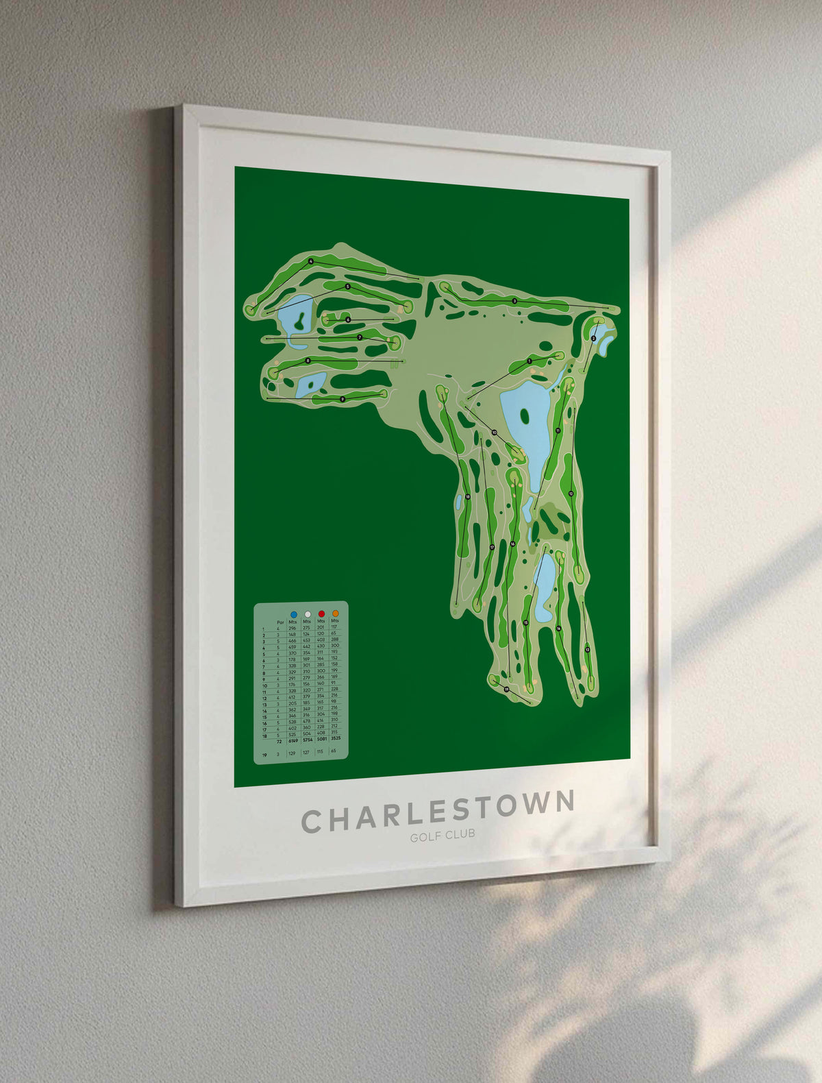 Charlestown-Australia-Golf-course-Framed-print-art White frame in sunlight