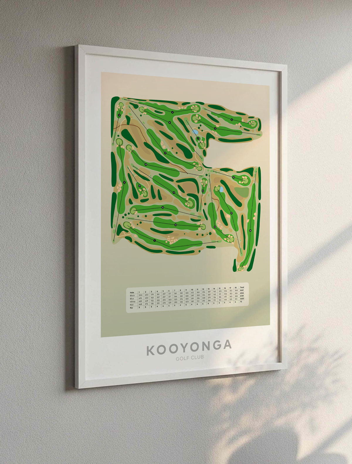 Kooyonga-Australia-Golf-course-White-Framed-print-art-on the wall